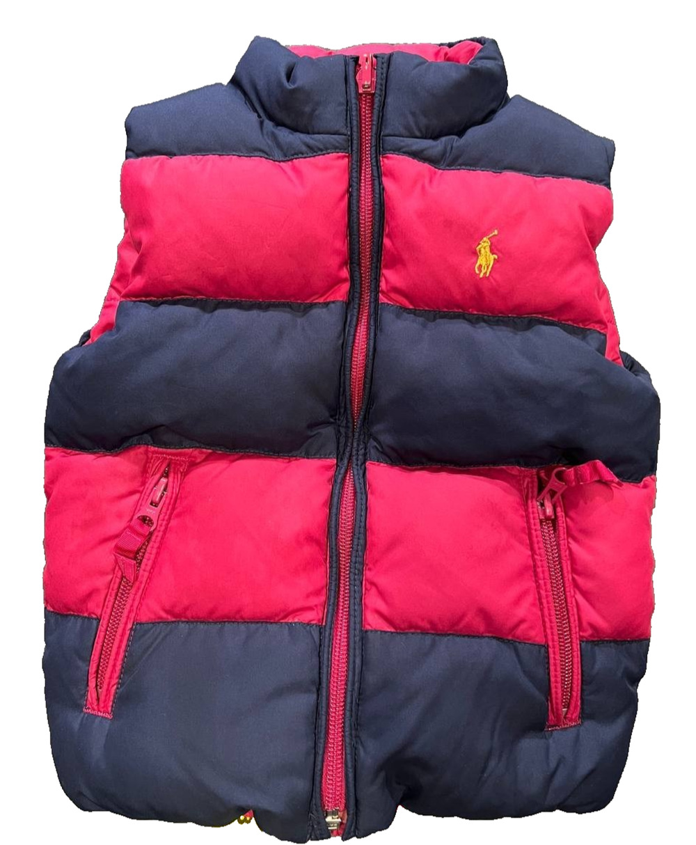 Ralph Lauren Kids Colorblock Down Puffer Vest reversible Pink/Navy 4 yrs A011268